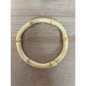 Natural Bamboo Bangle Bracelet Bohemian  Stackable Honey Tan 8 Inch